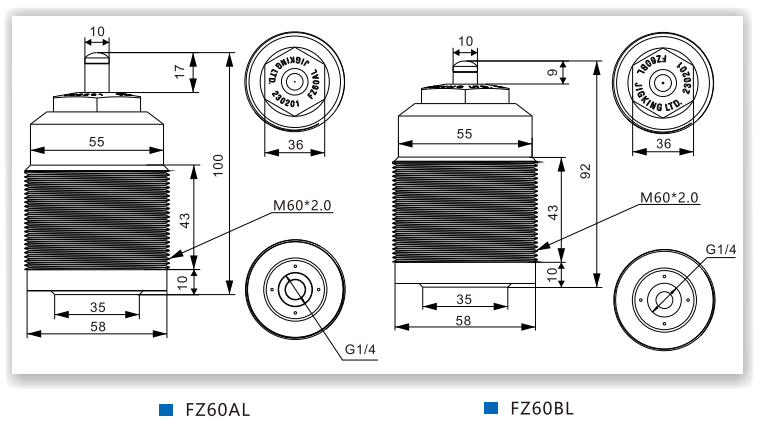 FZ60AL/BL高精型空壓支撐缸(圖6) FZ60AL/BL高精型空壓支撐缸(圖6)